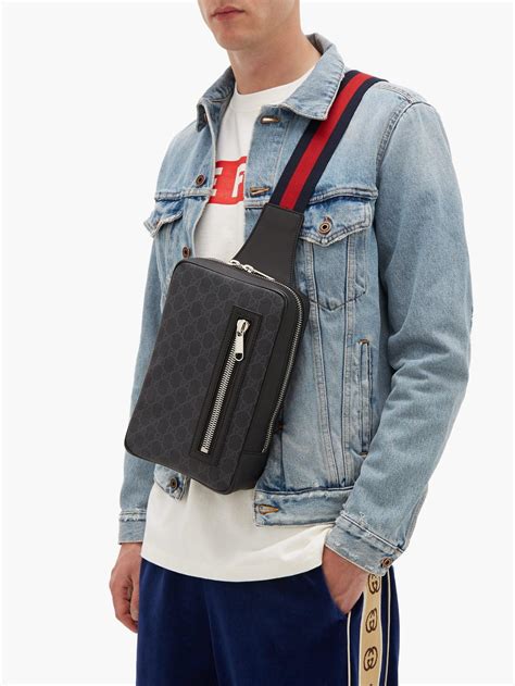 mens gucci cross body bag|Gucci waist bags men's.